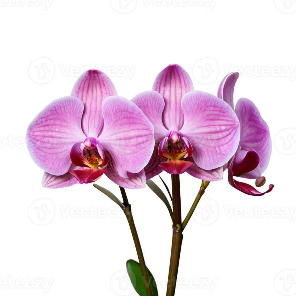 AI generated Pink orchid flowers on a transparent background isolated png