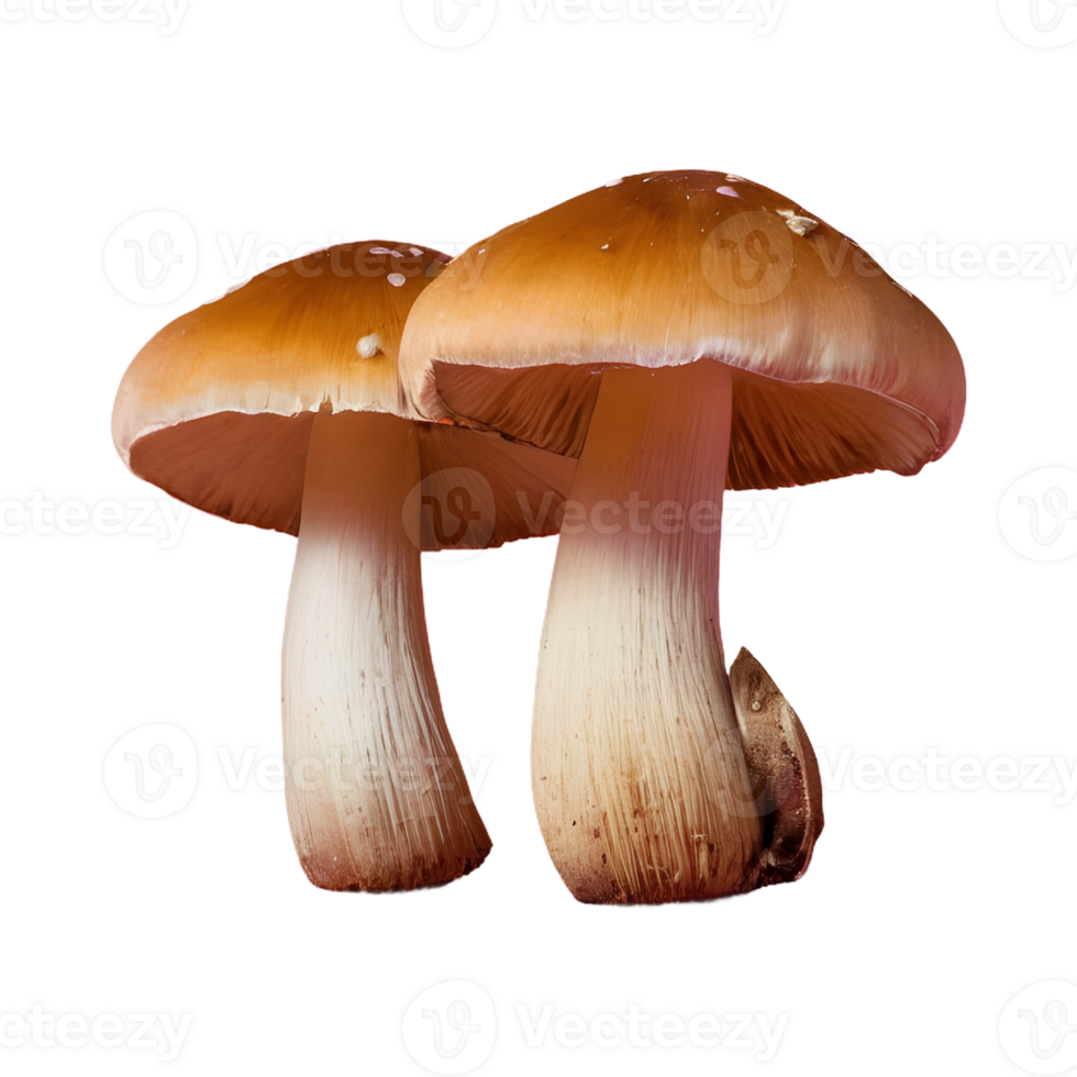 AI generated Isolated pair of cheap mushrooms isolated png