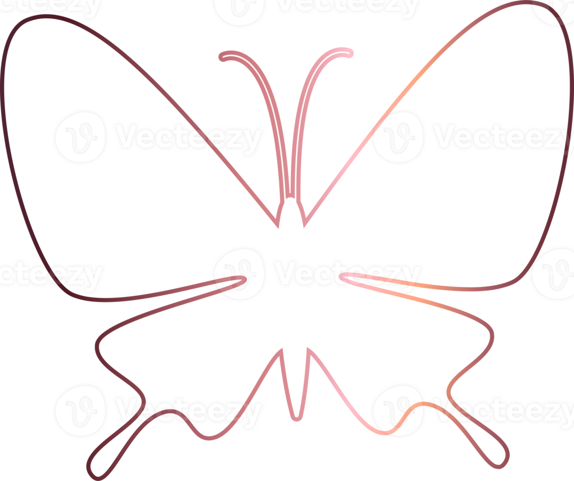 Butterfly gradient decoration and design. png