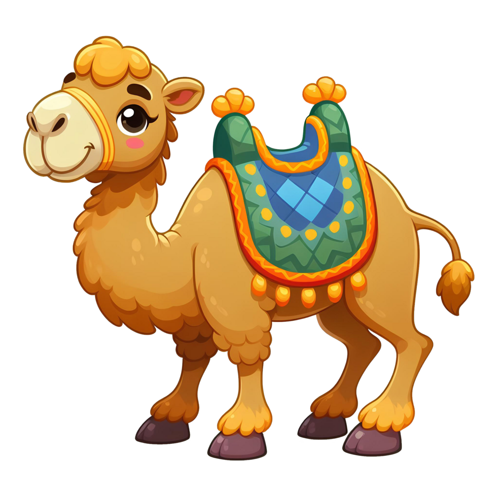 AI generated Camel in cartoon style on transparent background png