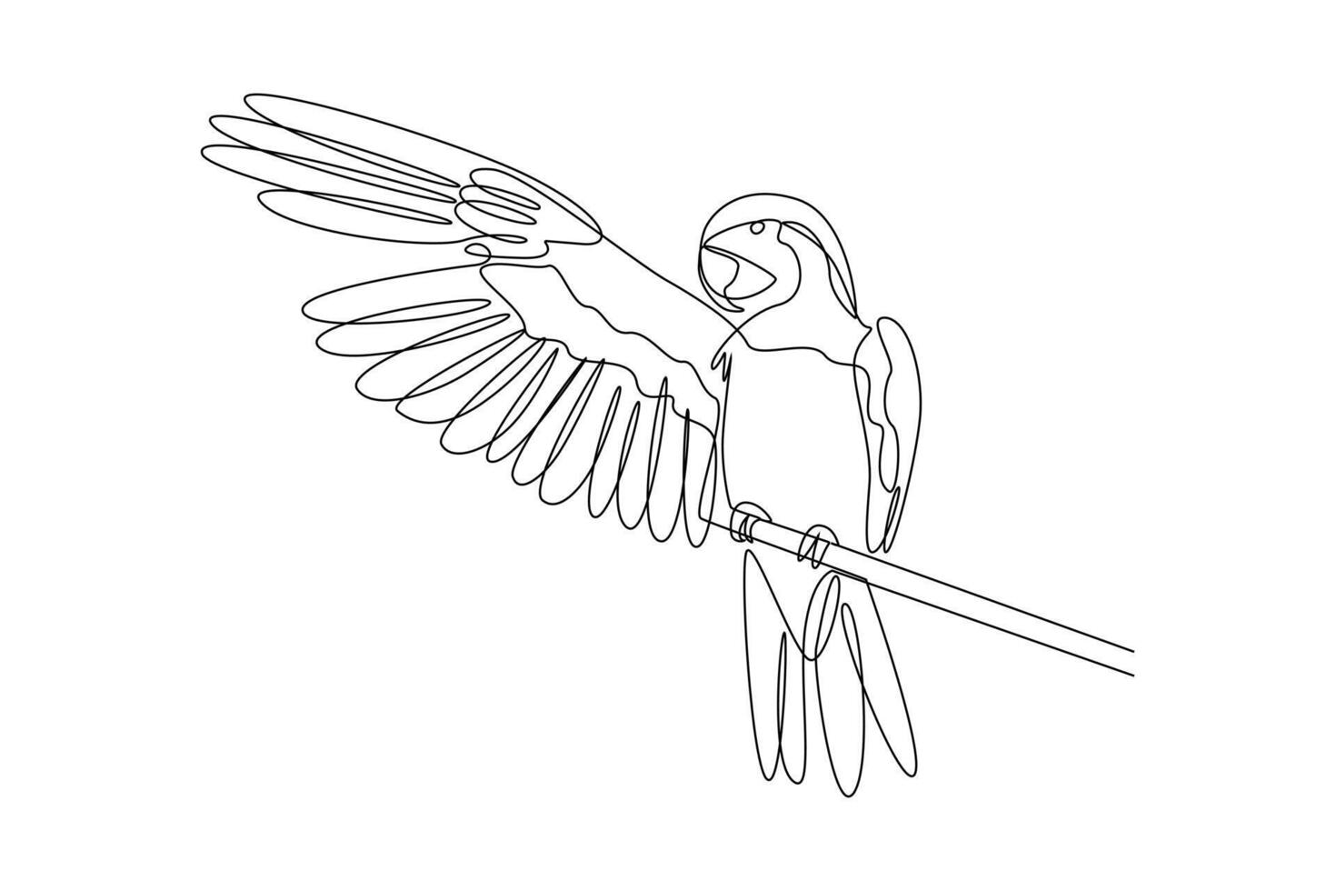 One continuous line drawing of Flying bird concept. Doodle vector illustration in simple linear style.
