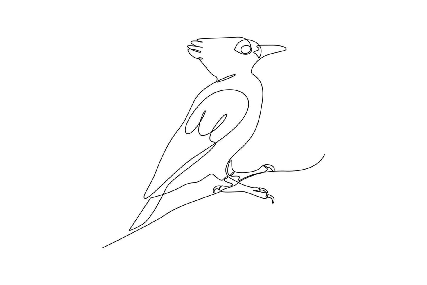 One continuous line drawing of Flying bird concept. Doodle vector illustration in simple linear style.