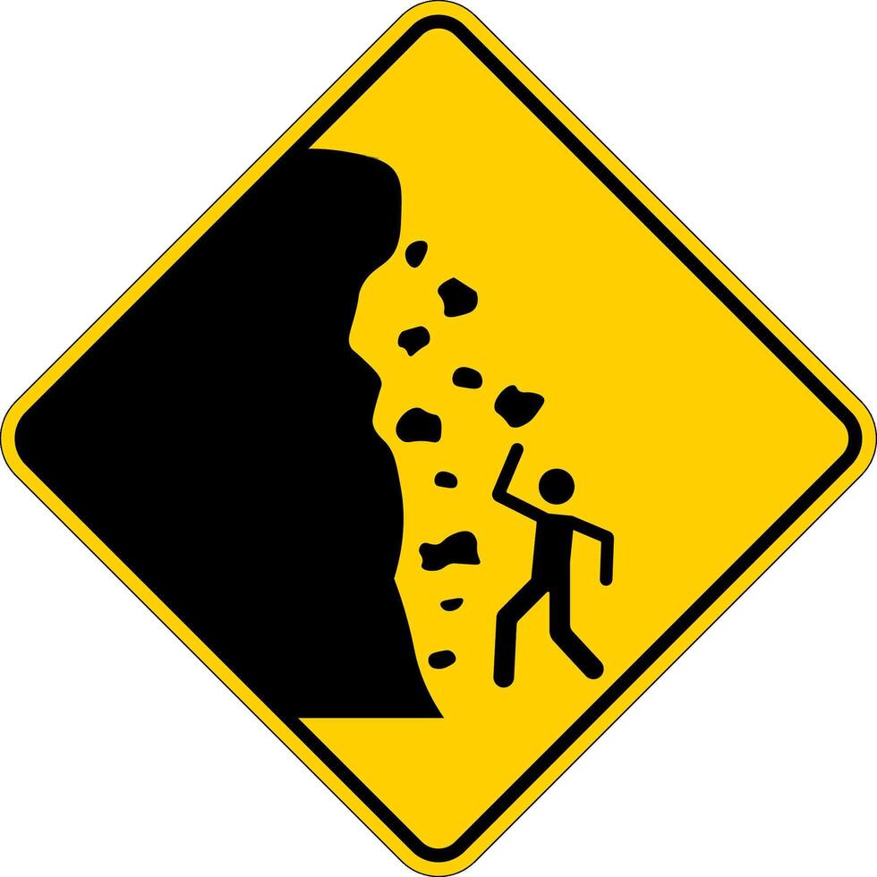 Road Warning Sign, Falling Rocks , Falling Ice vector