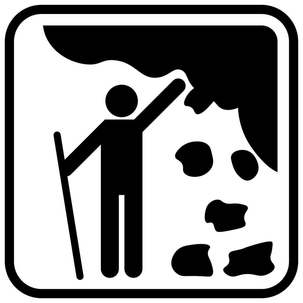 Campground Sign, Park Sign and Guide Sign, Falling Rocks vector