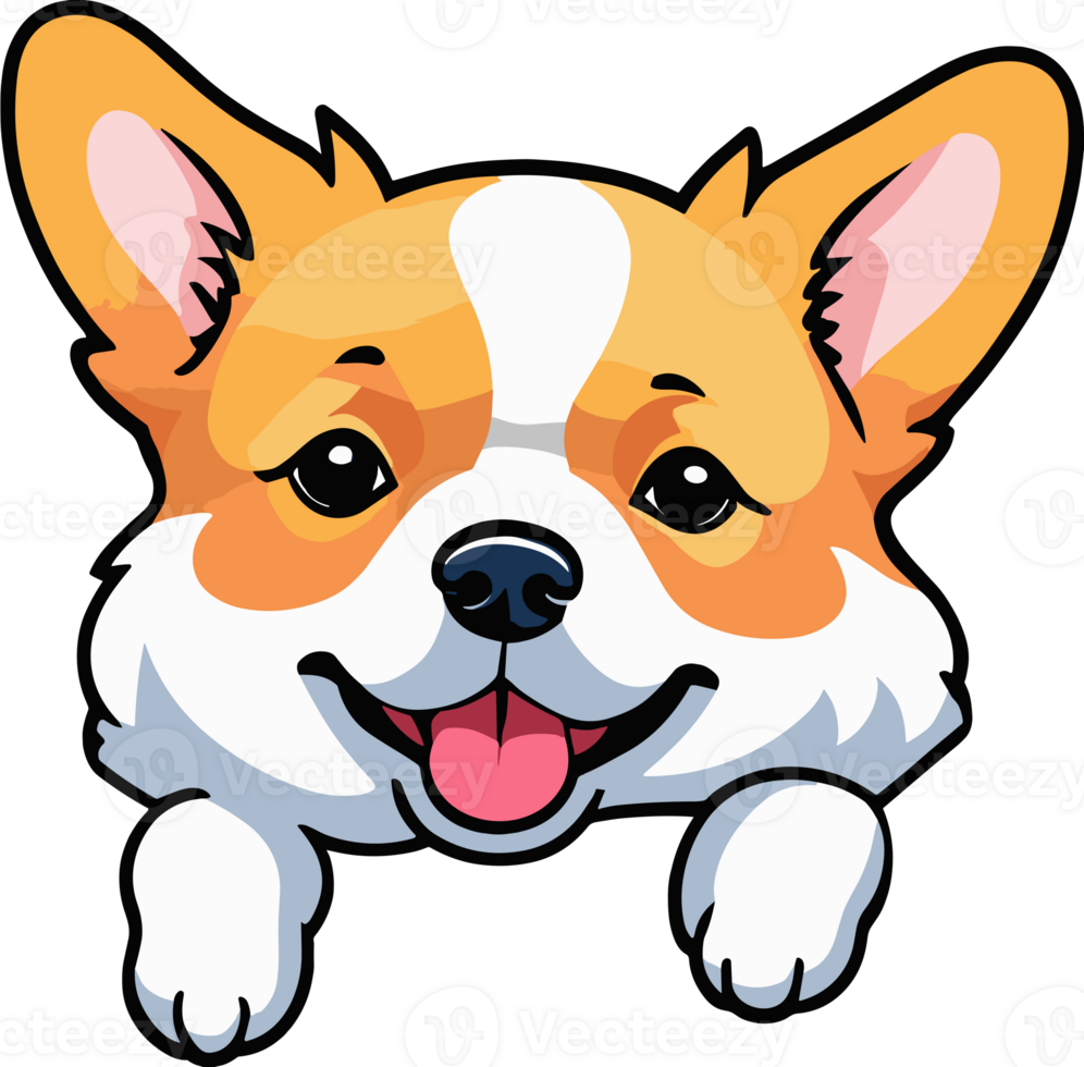 AI generated Lonely corgi dog illustration isolated on transparent background png, perfect dog and pet element for cute design png