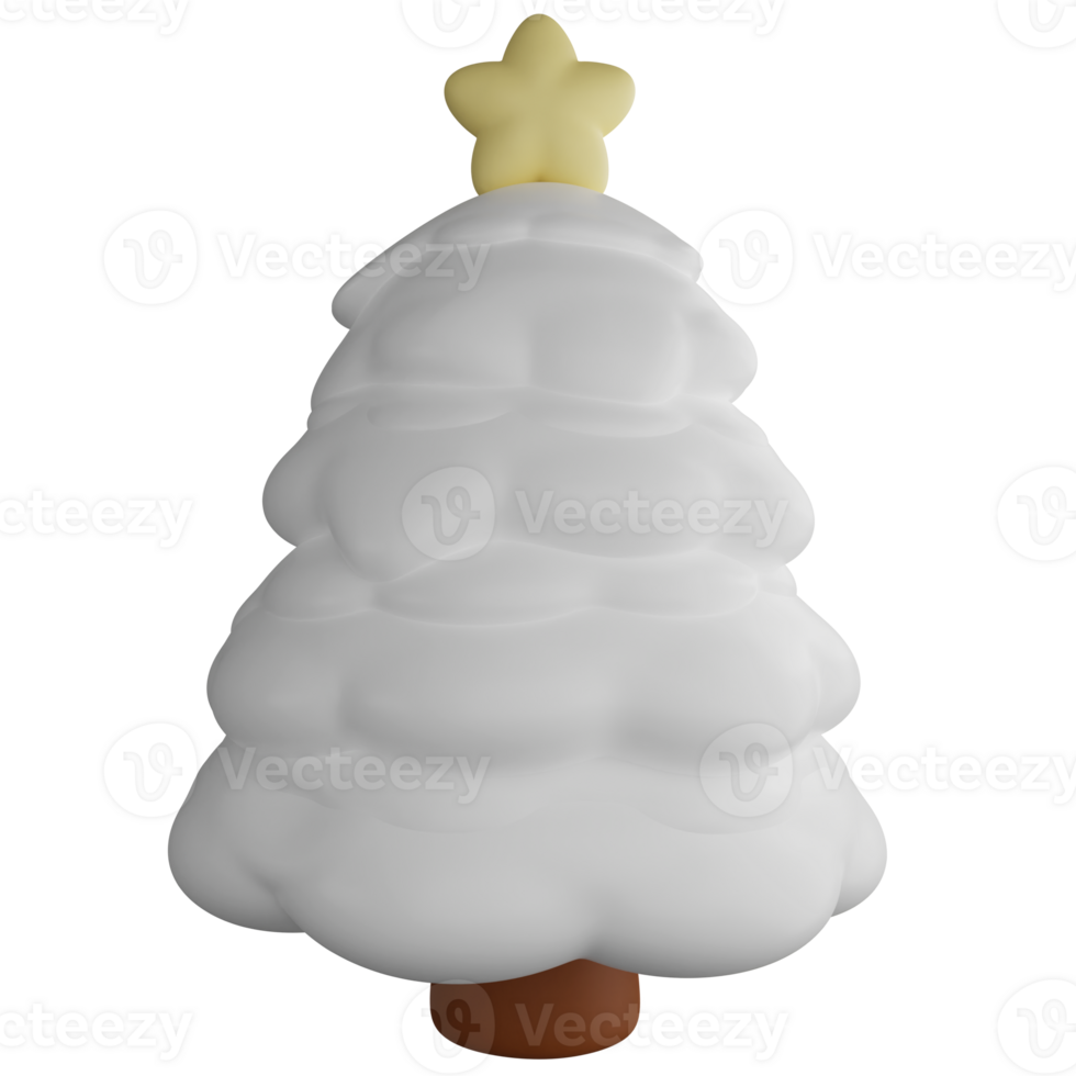 Kerstmis boom sneeuw clip art vlak ontwerp icoon geïsoleerd Aan transparant achtergrond, 3d geven Kerstmis en nieuw jaar concept png