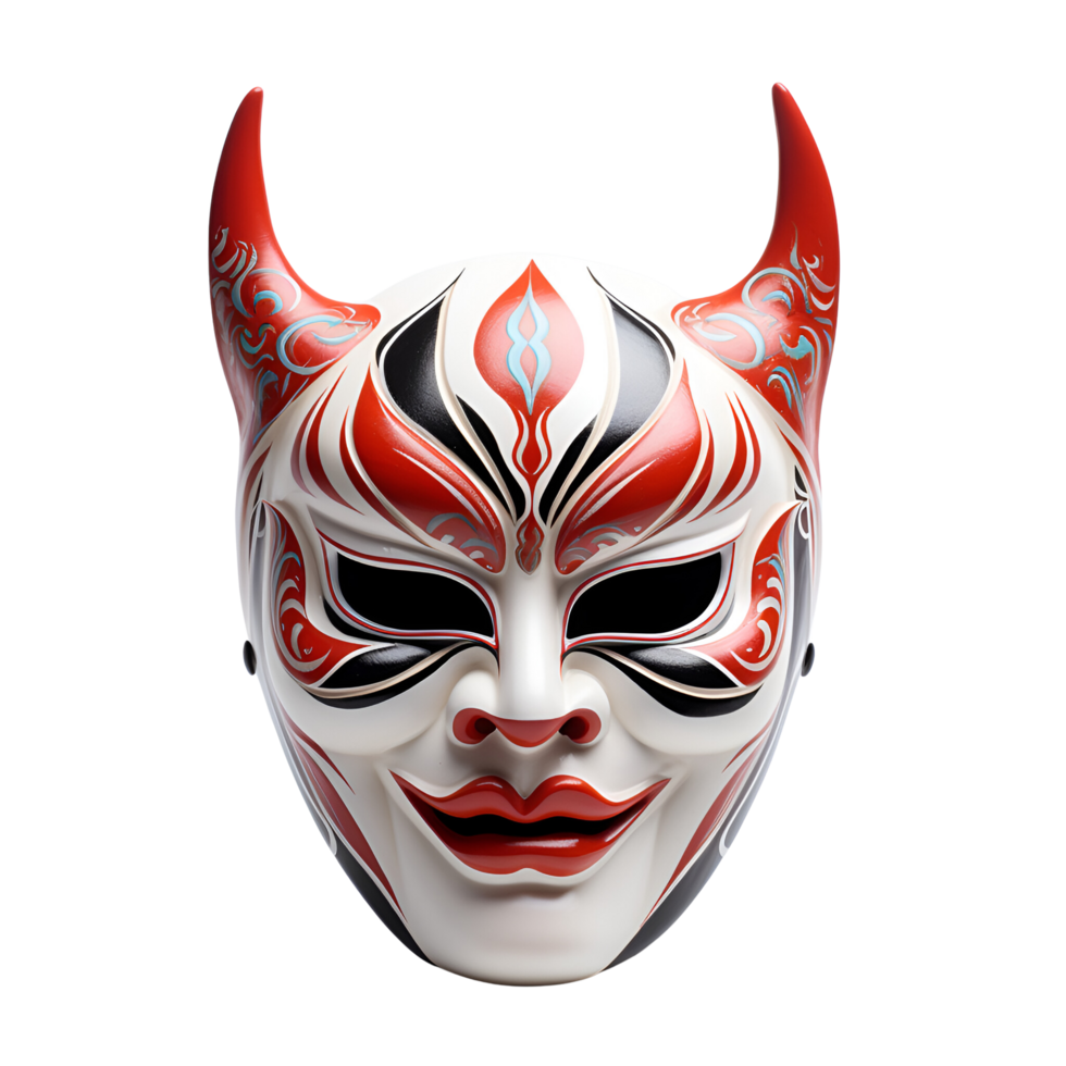 ai generato artistico stile giapponese kabuki maschera no sfondo png