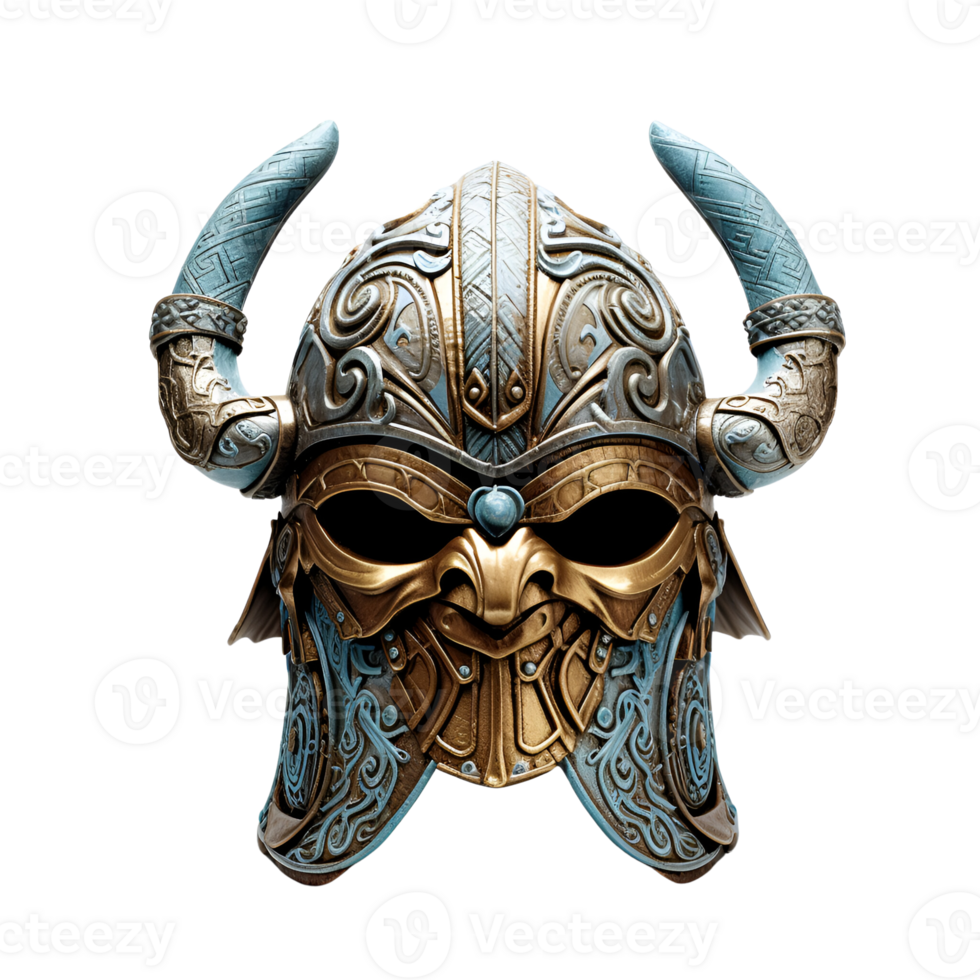 AI generated Artistic Style Viking Helmet Ancient War Helmet No Background png