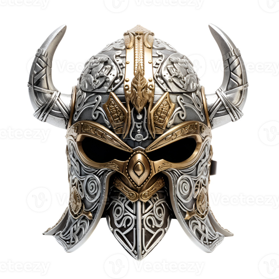 AI generated Artistic Style Viking Helmet Ancient War Helmet No Background png