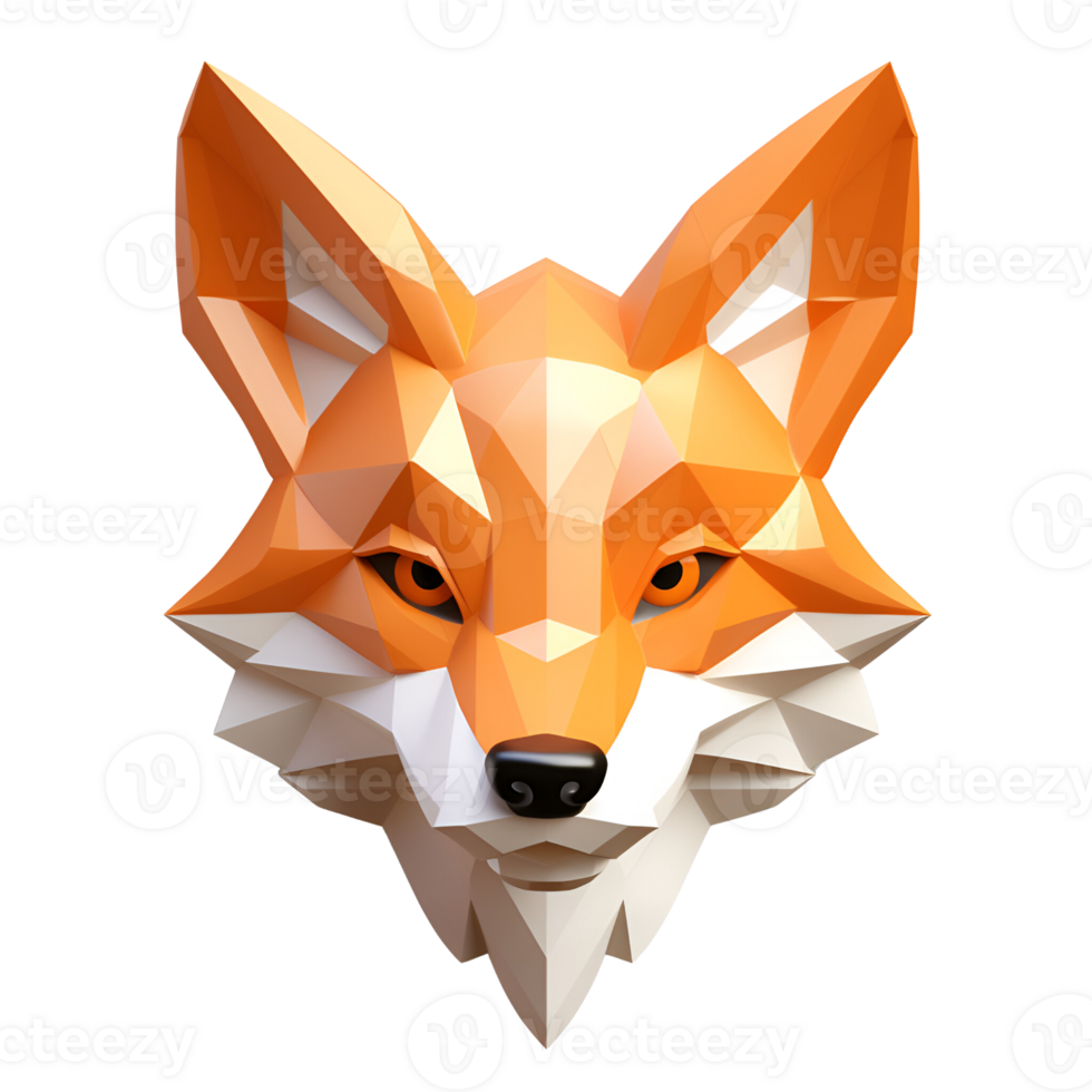 AI generated 3D Cartoon Fox Illustration Logo No Background Perfect for Print on Demand png