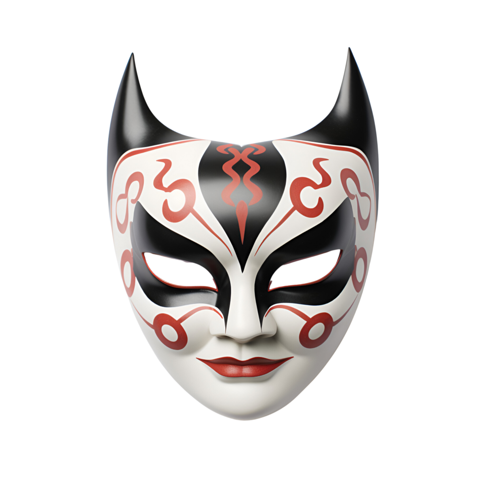 AI generated Artistic Style Japanese Kabuki Mask No Background png