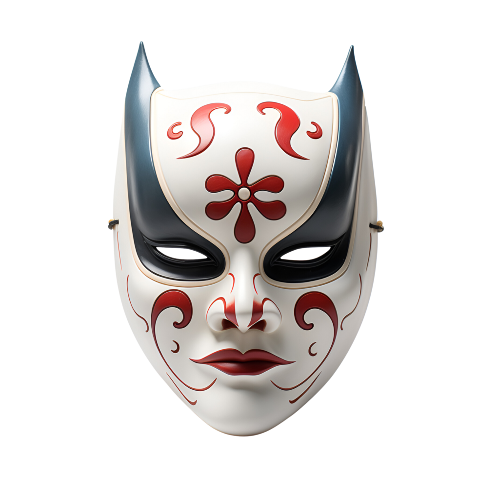 AI generated Artistic Style Japanese Kabuki Mask No Background png