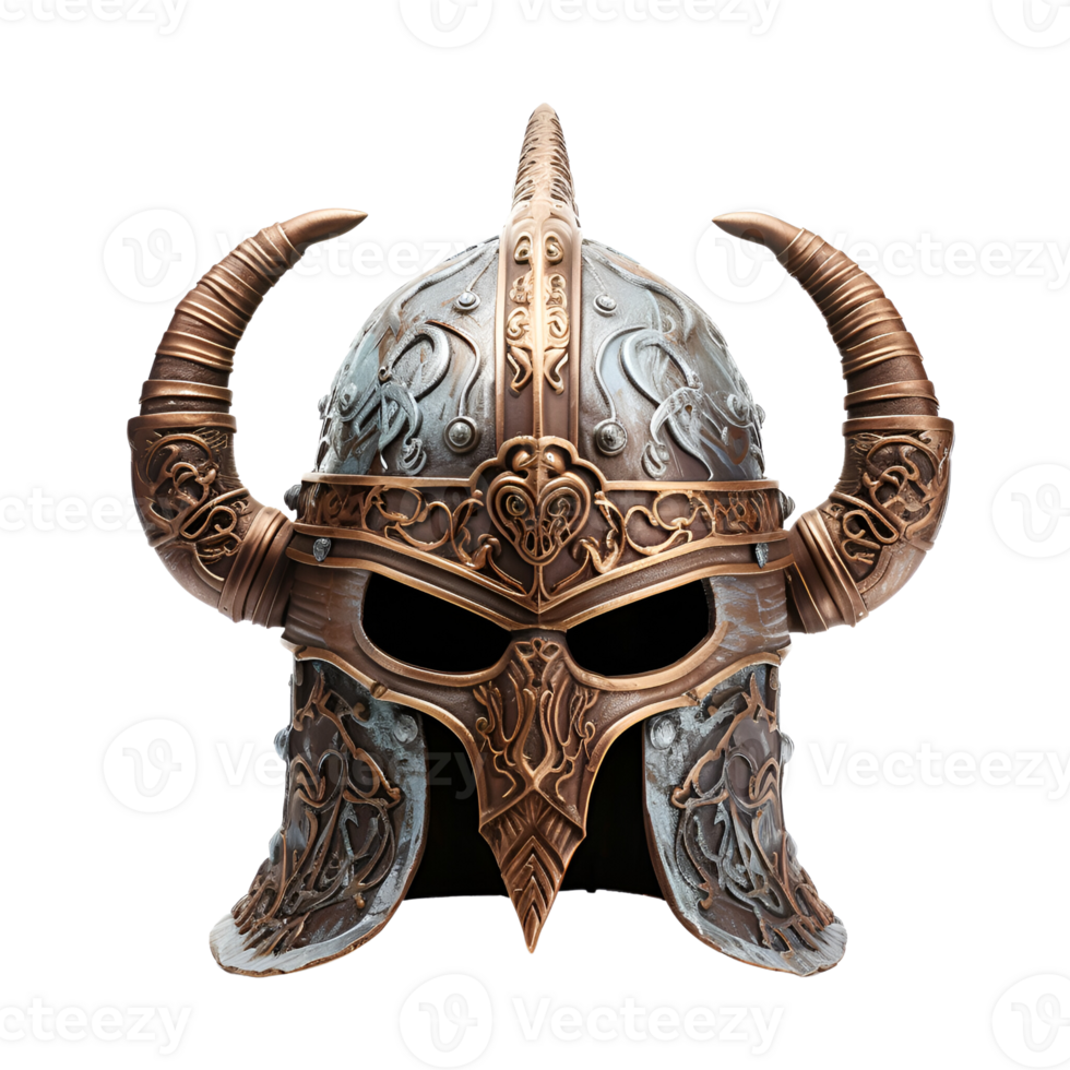 AI generated Artistic Style Viking Helmet Ancient War Helmet No Background png