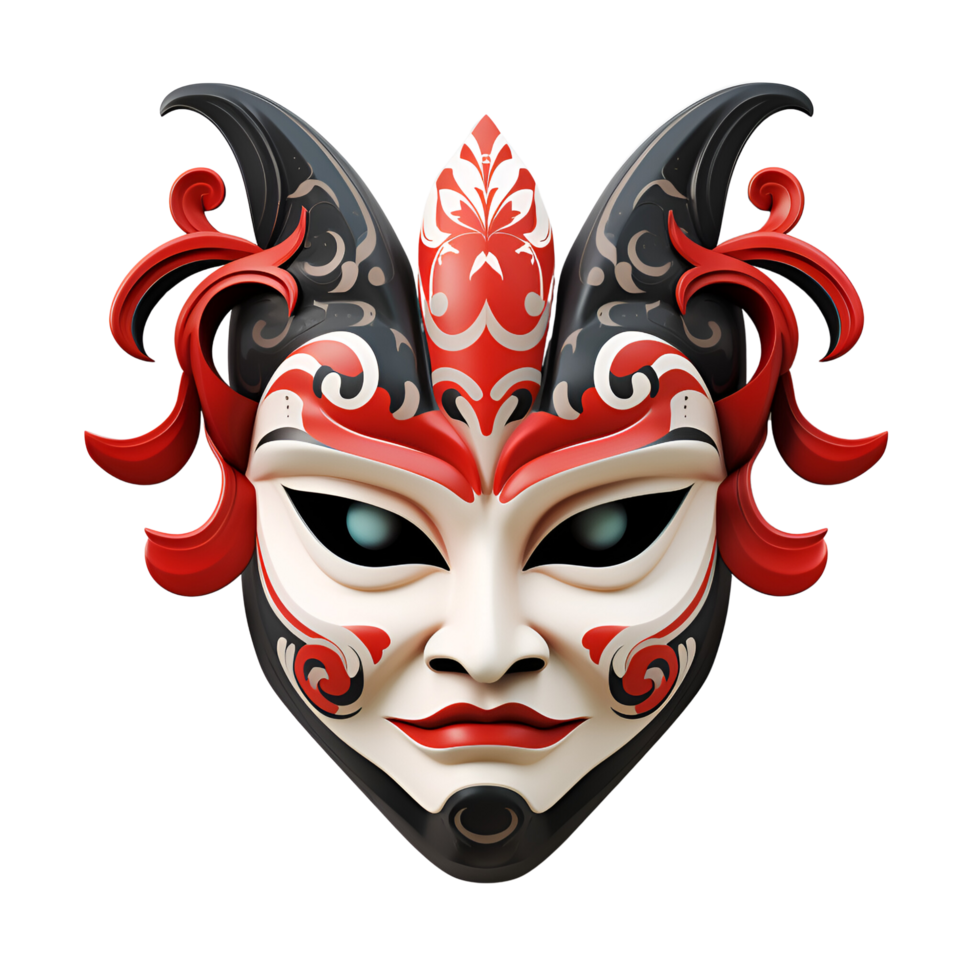 AI generated Artistic Style Japanese Kabuki Mask No Background png