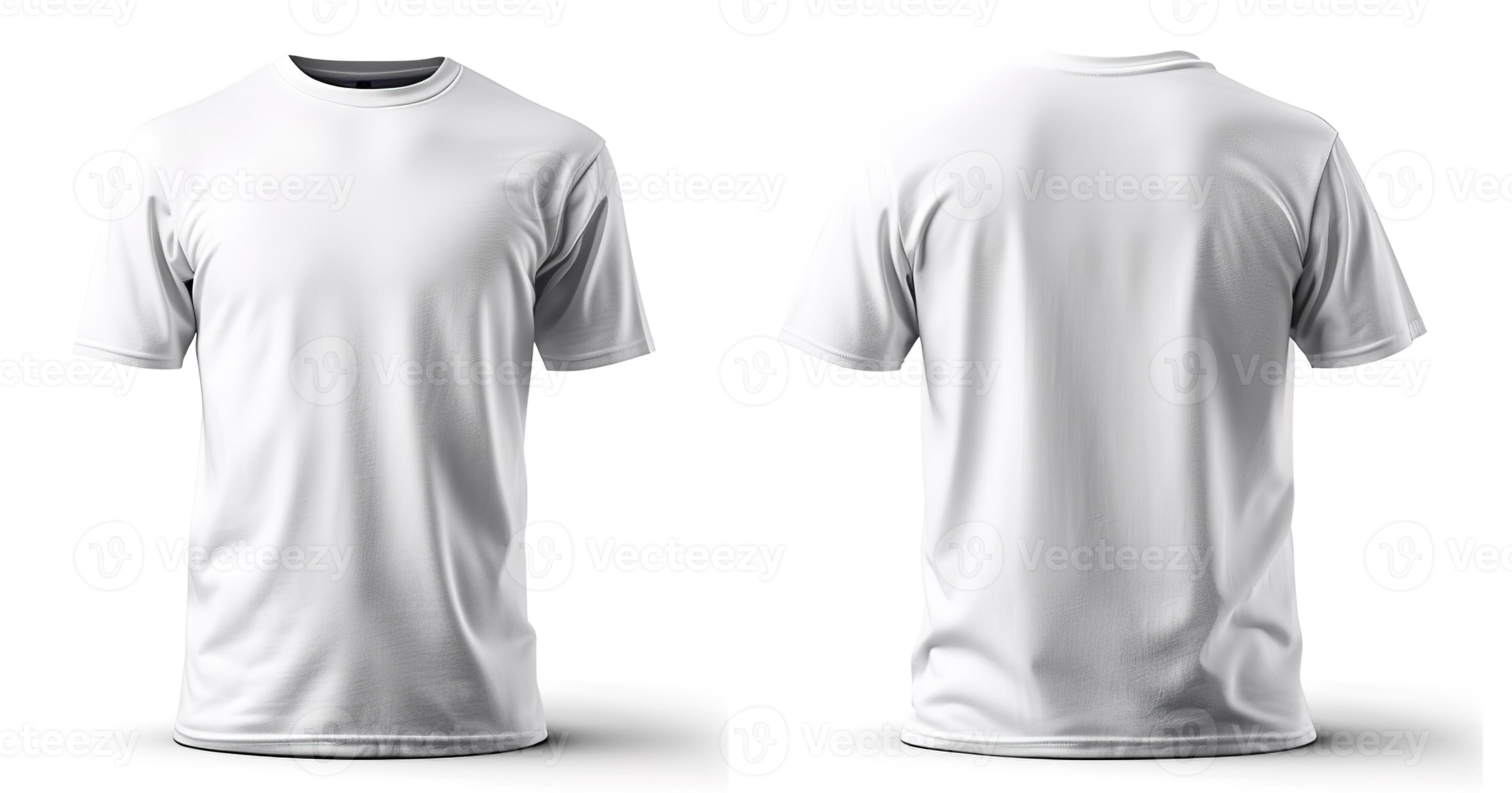 AI generated Versatile white t shirt mockup with front and back views