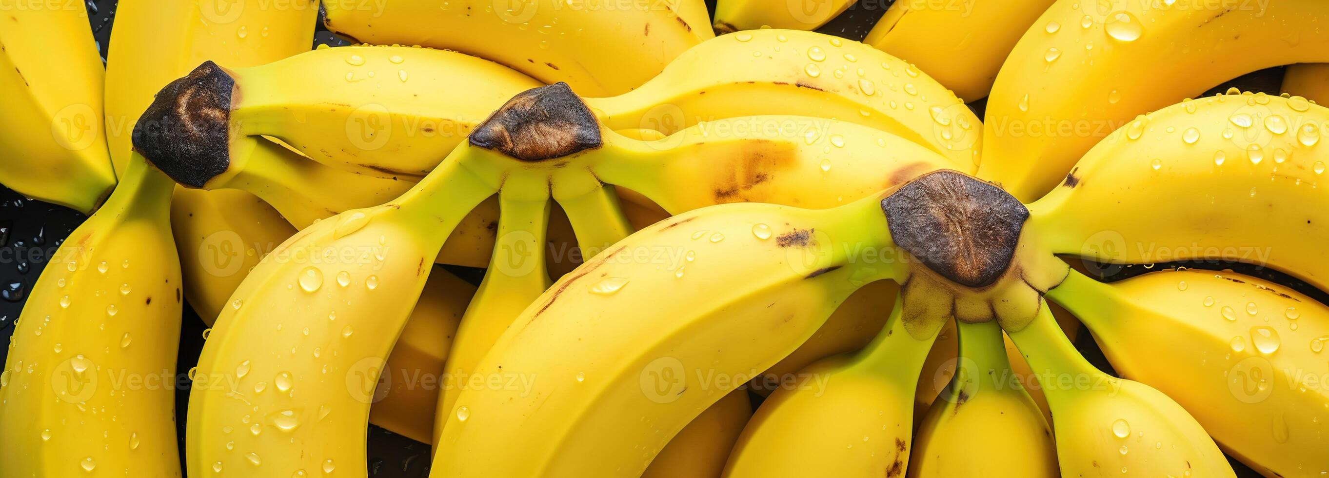 AI generated Closeup View of Fresh Yellow Bananas with Vibrant Leaves, A Tropical Delight - Ideal for Fruit Backgrounds and Natural Food Themes photo