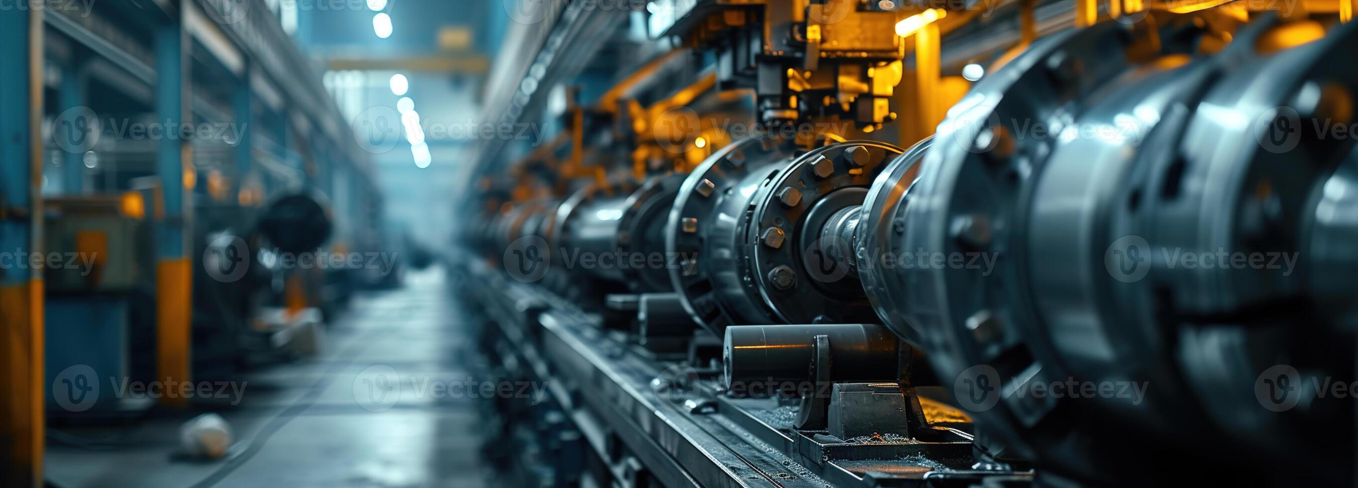 AI generated A detailed journey through the industrial automation and machinery operation in a large-scale manufacturing setting under the glow of the afternoon photo