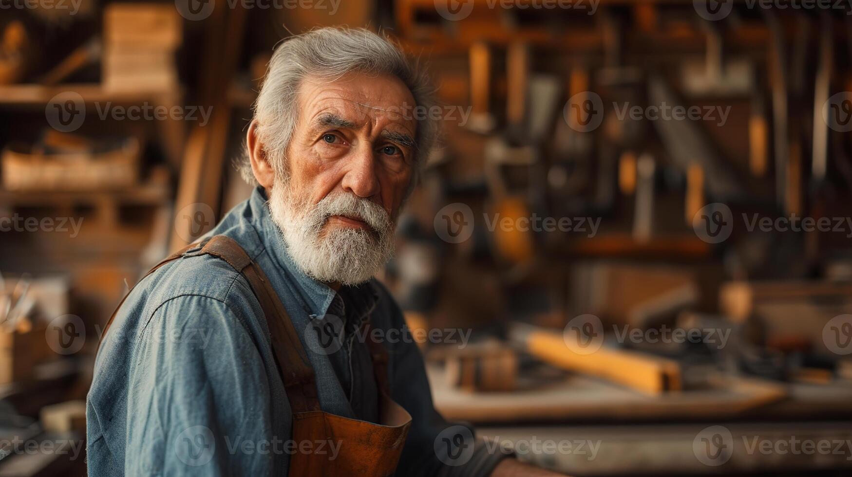 AI generated Wordworker, craftsmanship, Delicate handwork in woodcarving captured in the warm glow of afternoon light within a traditional workshop photo