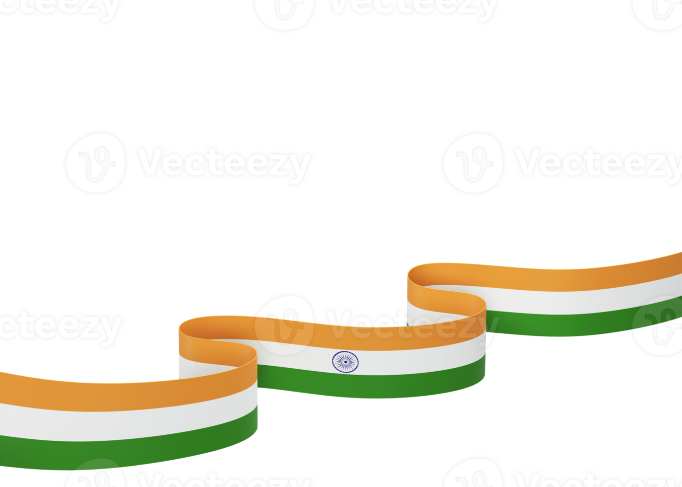 India flag element design national independence day banner ribbon png