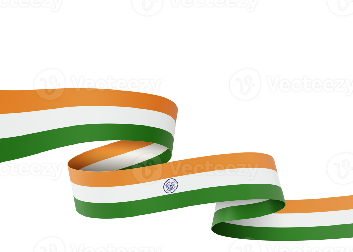 India flag element design national independence day banner ribbon png