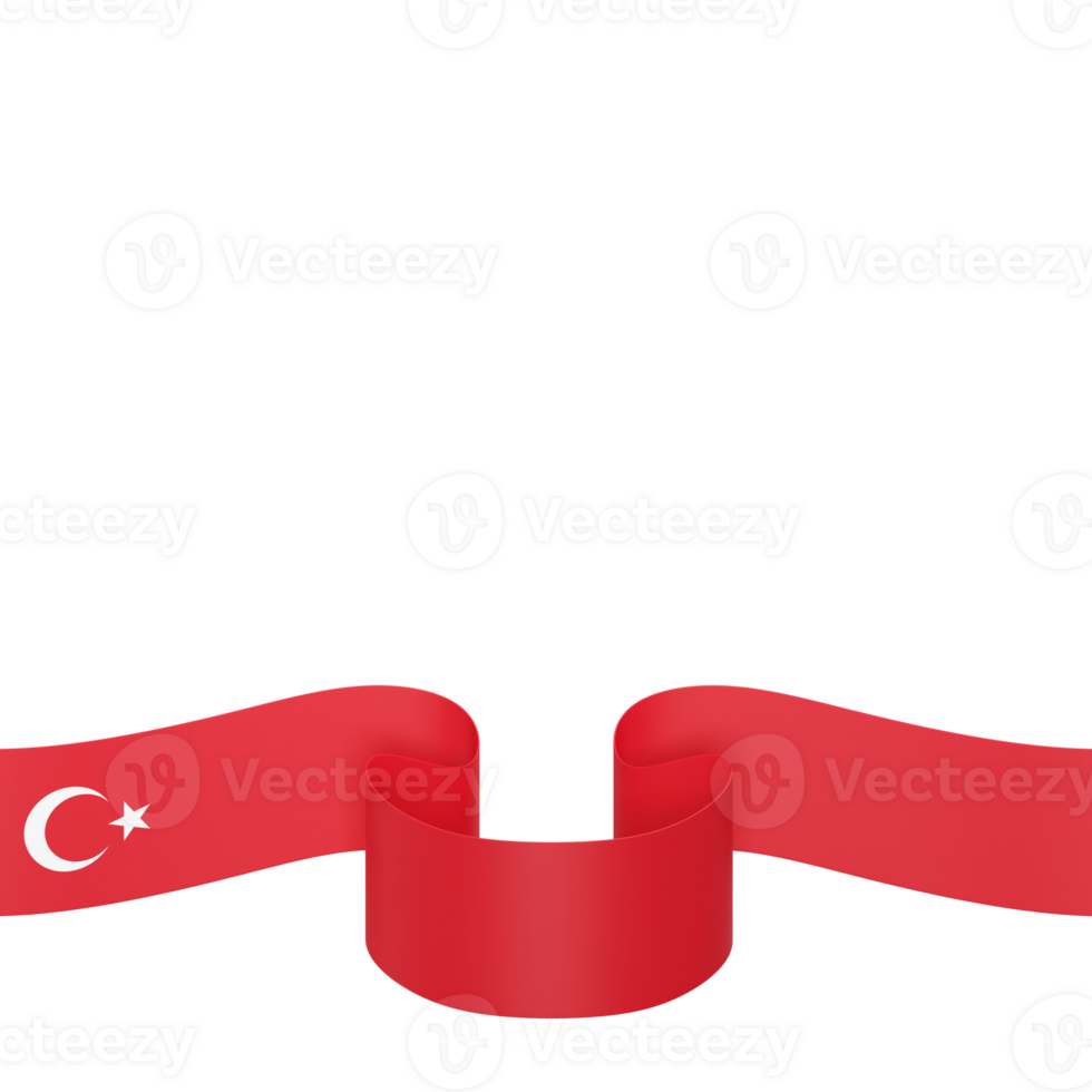 Turkey flag element design national independence day banner ribbon png