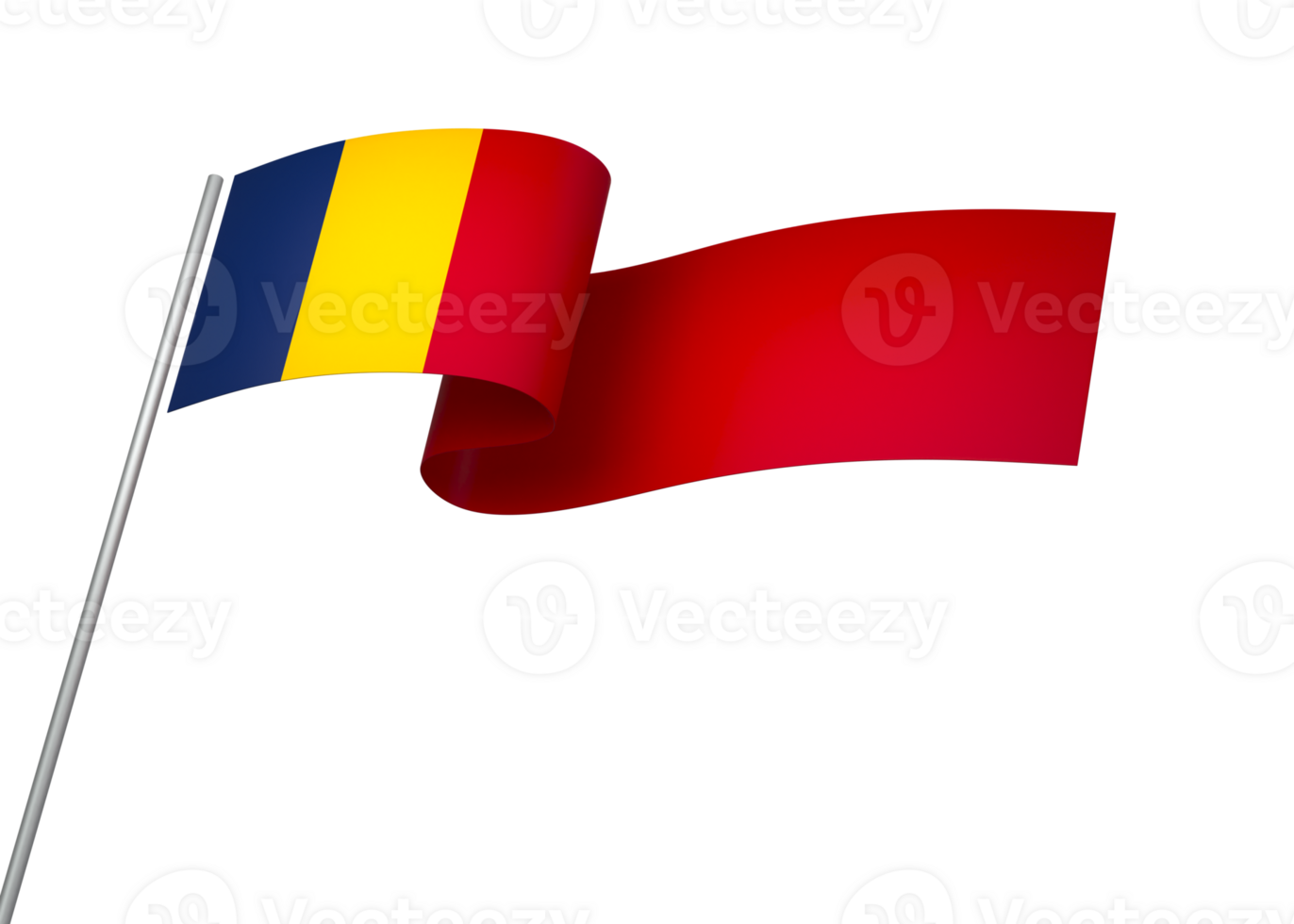 Chad flag element design national independence day banner ribbon png