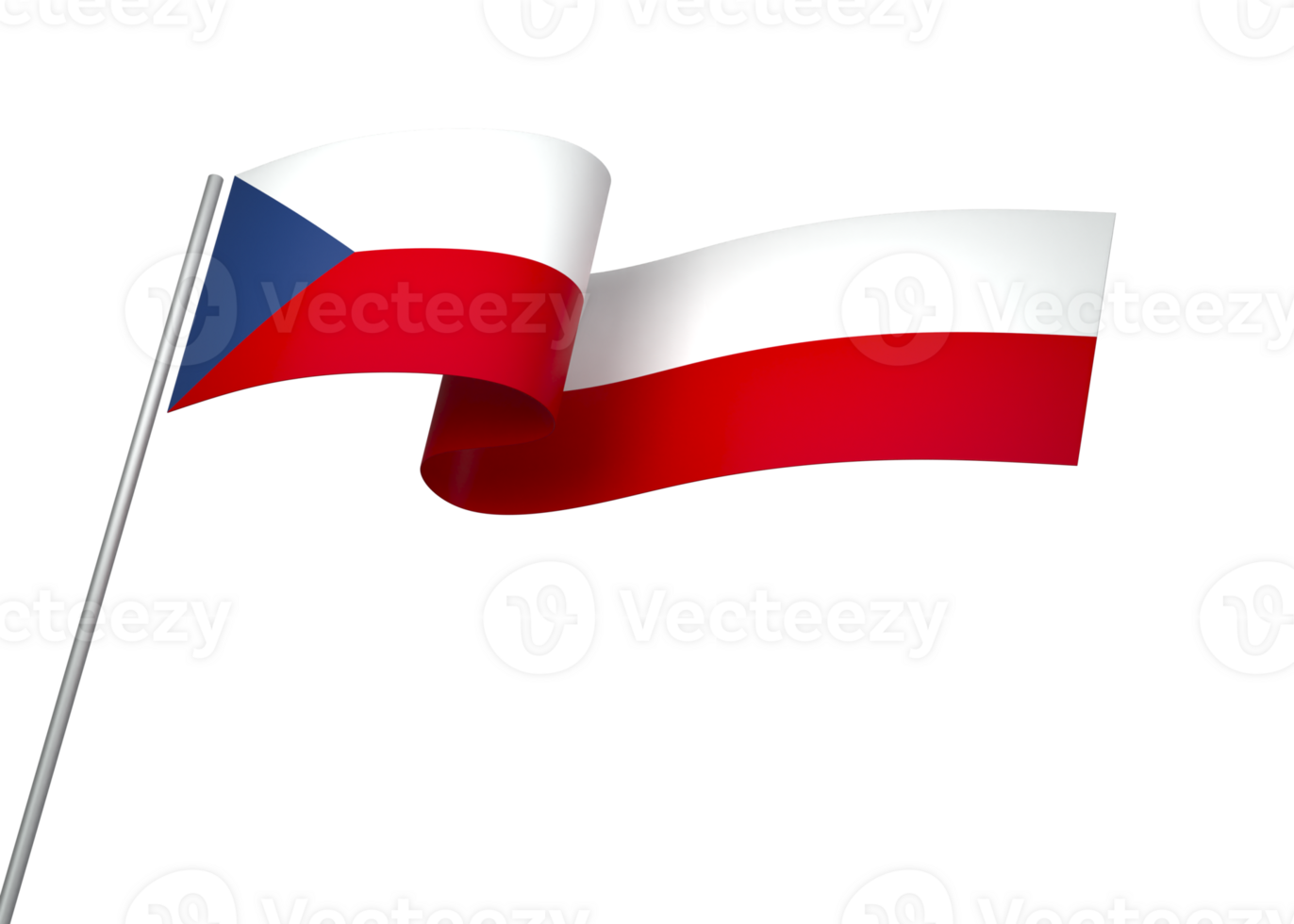 Czech Republic flag element design national independence day banner ribbon png