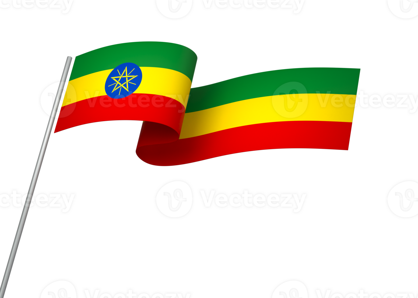 Ethiopia flag element design national independence day banner ribbon png