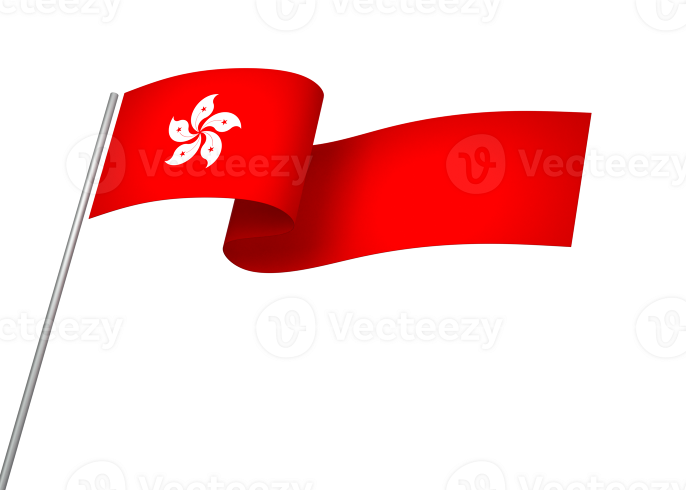 Hong Kong flag element design national independence day banner ribbon png