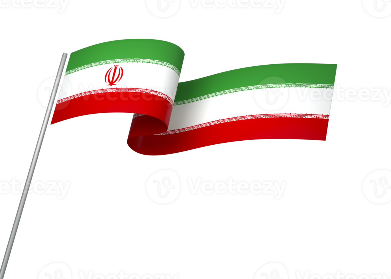 Iran flag element design national independence day banner ribbon png