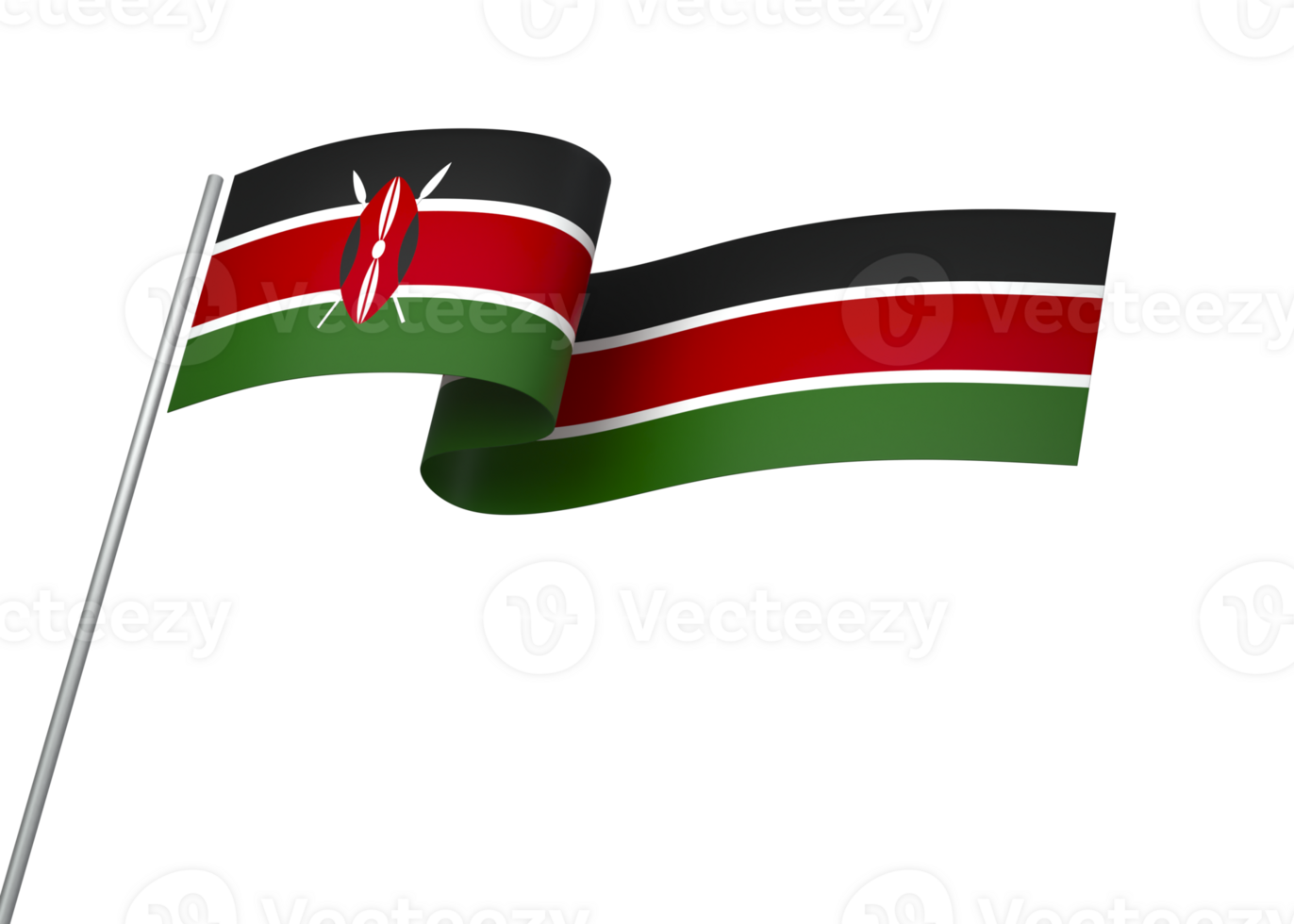 Kenya flag element design national independence day banner ribbon png