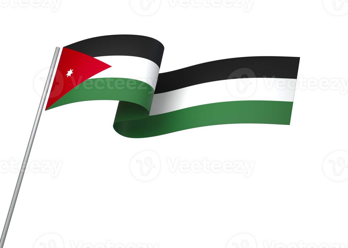 Jordan flag element design national independence day banner ribbon png