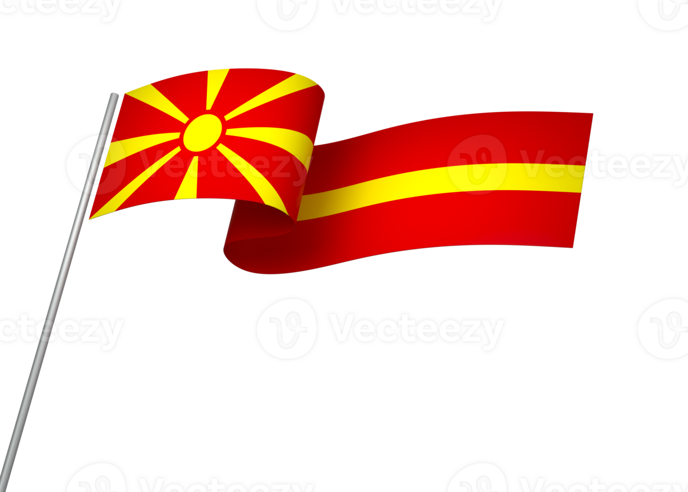 Norden Mazedonien Flagge Element Design National Unabhängigkeit Tag Banner Band png