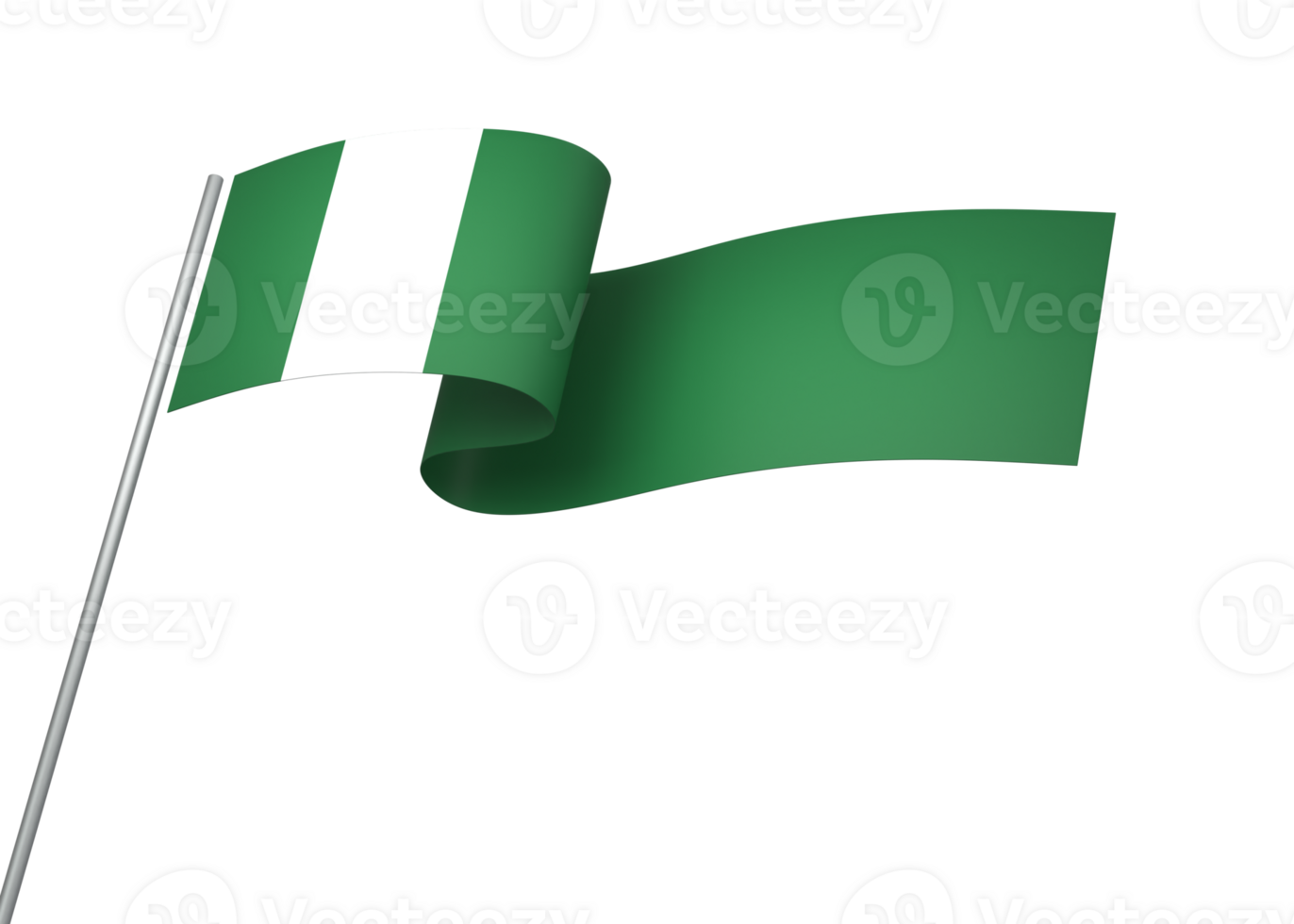 Nigeria flag element design national independence day banner ribbon png