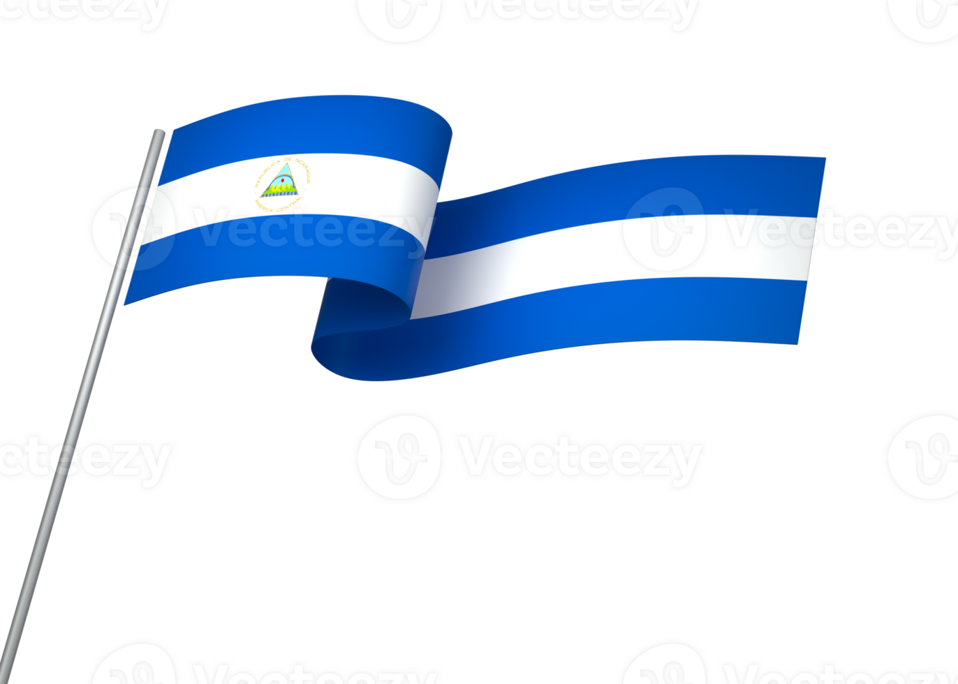 Nicaragua flag element design national independence day banner ribbon png