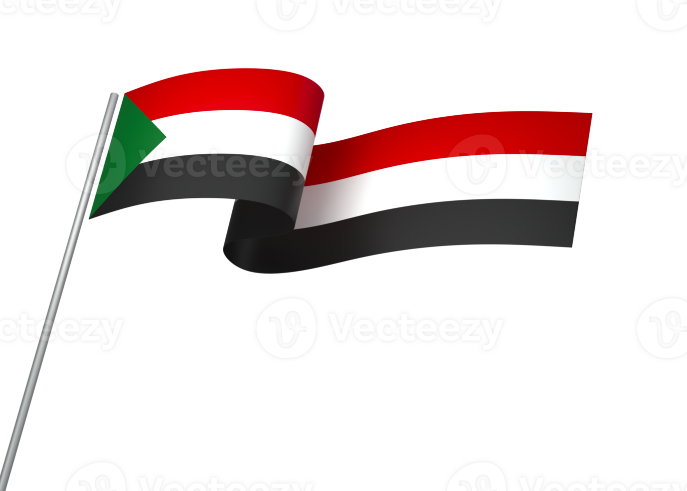 Sudan flag element design national independence day banner ribbon png