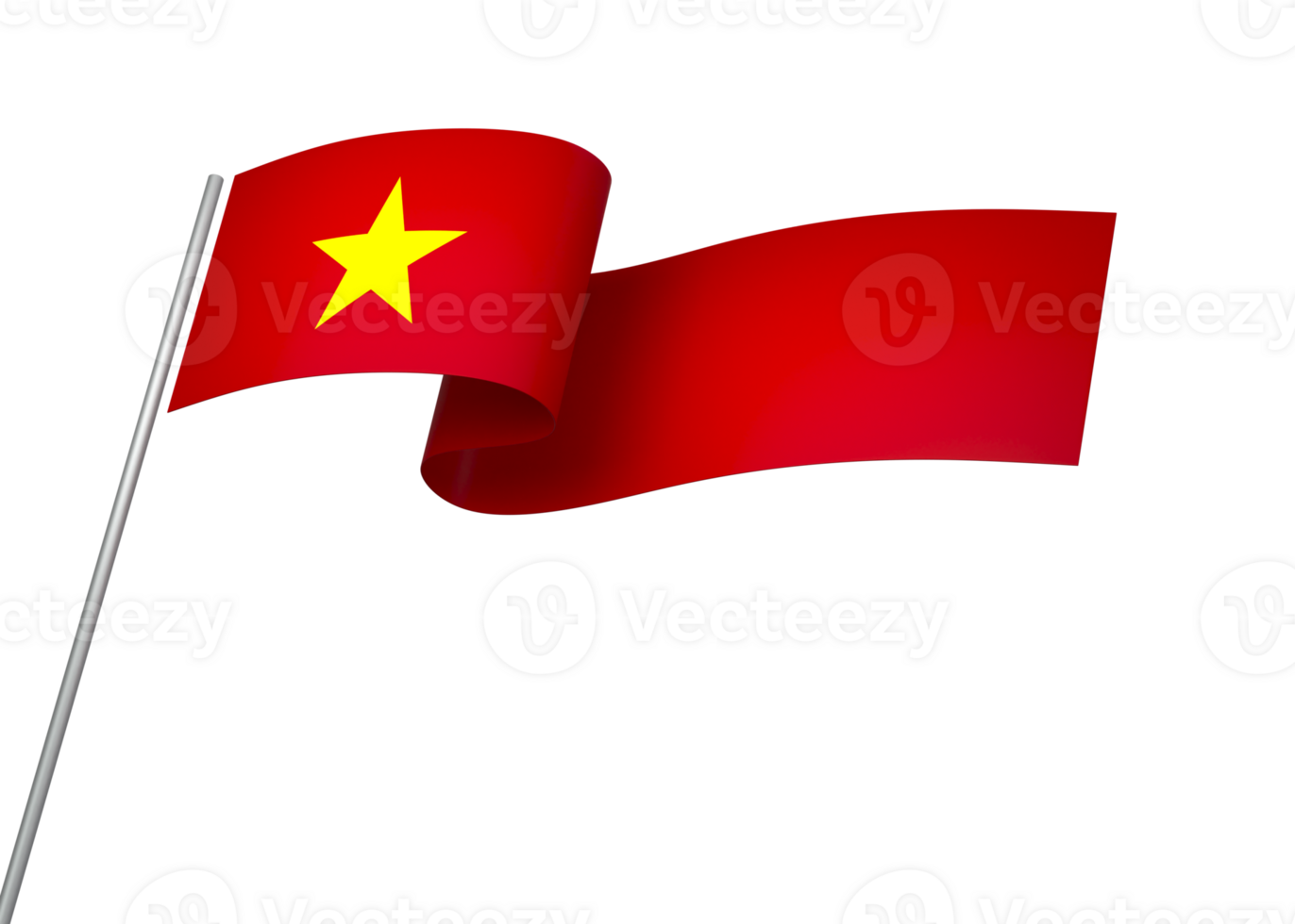 Vietnam flag element design national independence day banner ribbon png