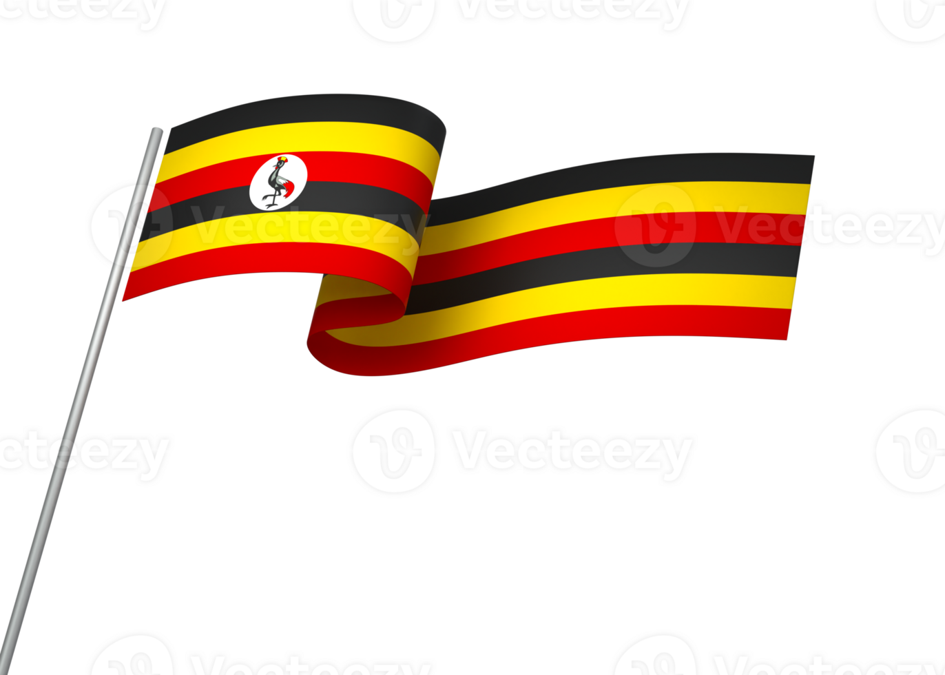 Uganda flag element design national independence day banner ribbon png