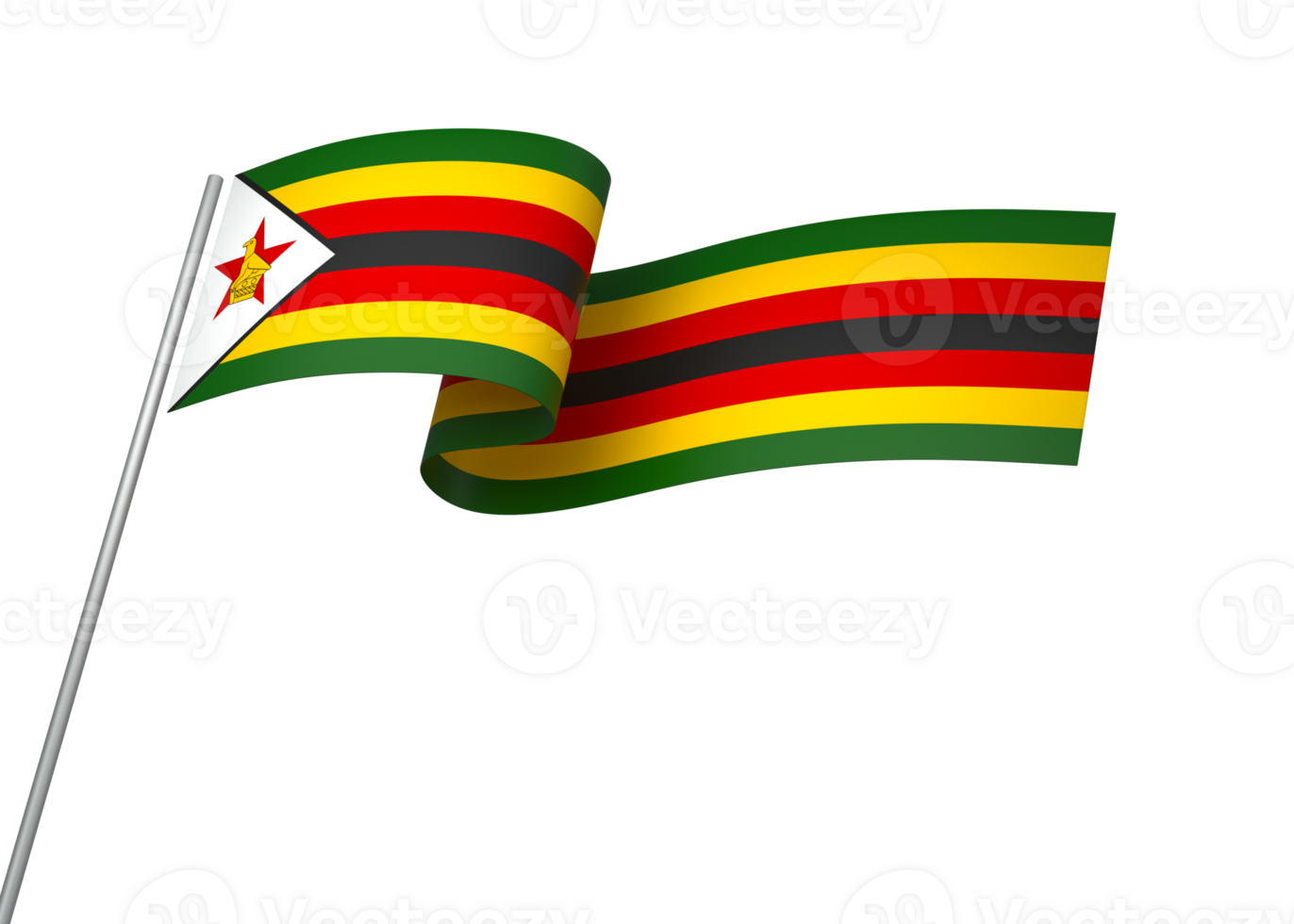 Zimbabwe flag element design national independence day banner ribbon png