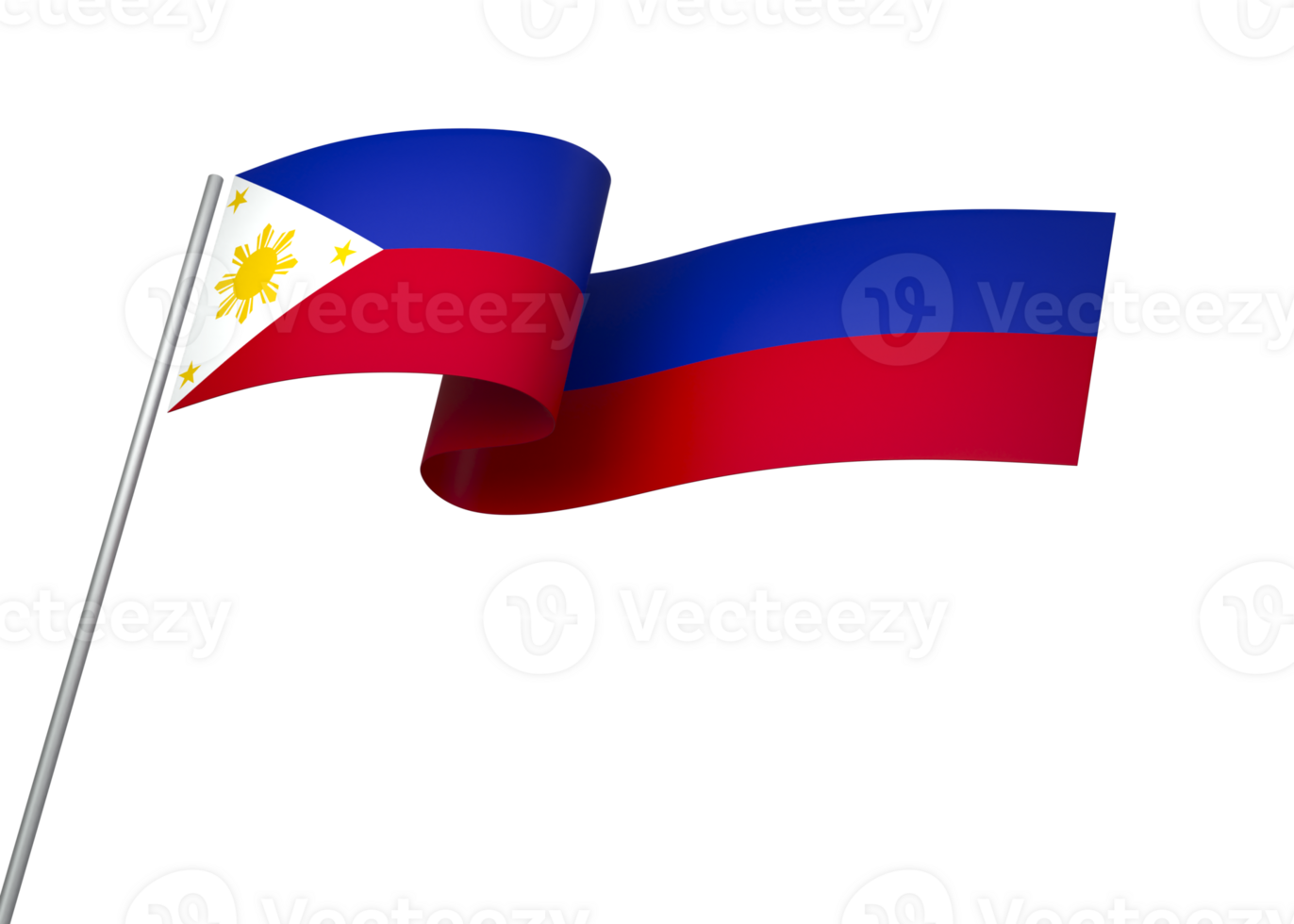 Philippines flag element design national independence day banner ribbon png