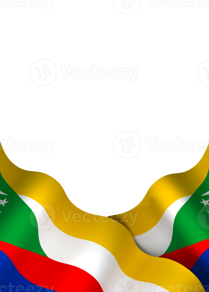 Comoros flag element design national independence day banner ribbon png