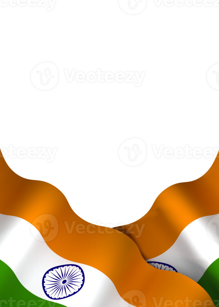 India flag element design national independence day banner ribbon png