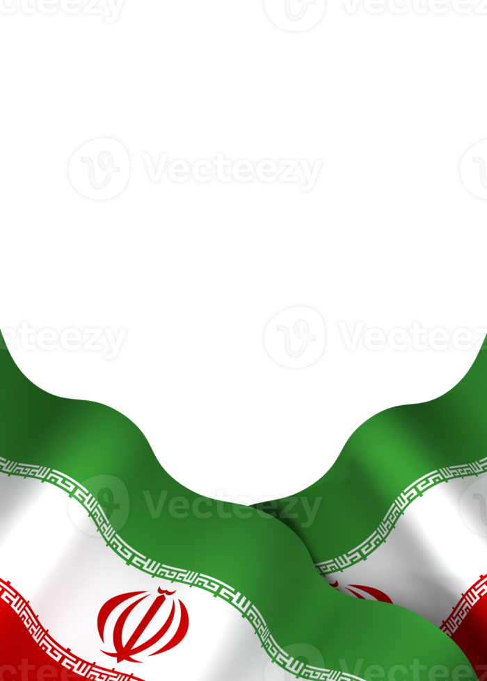Iran flag element design national independence day banner ribbon png