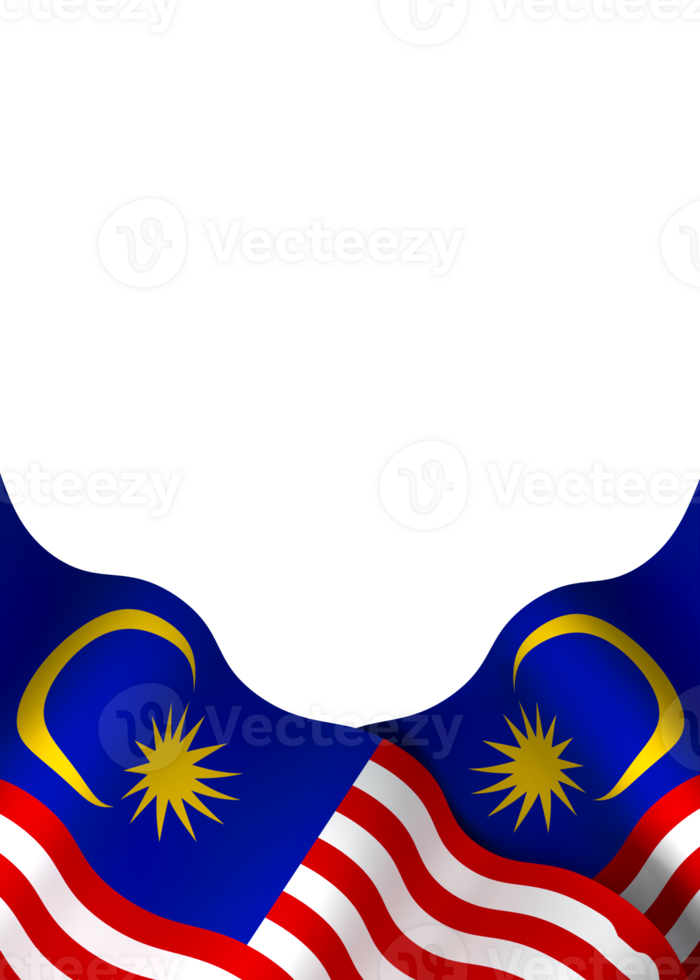 Malaysia flag element design national independence day banner ribbon png