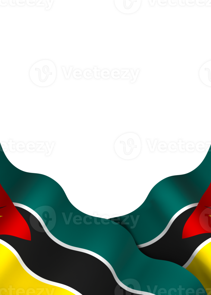 Mozambique flag element design national independence day banner ribbon png