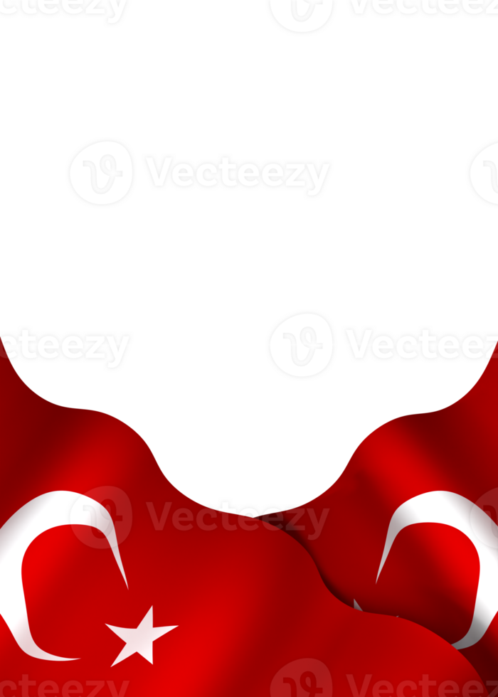 Turkey flag element design national independence day banner ribbon png
