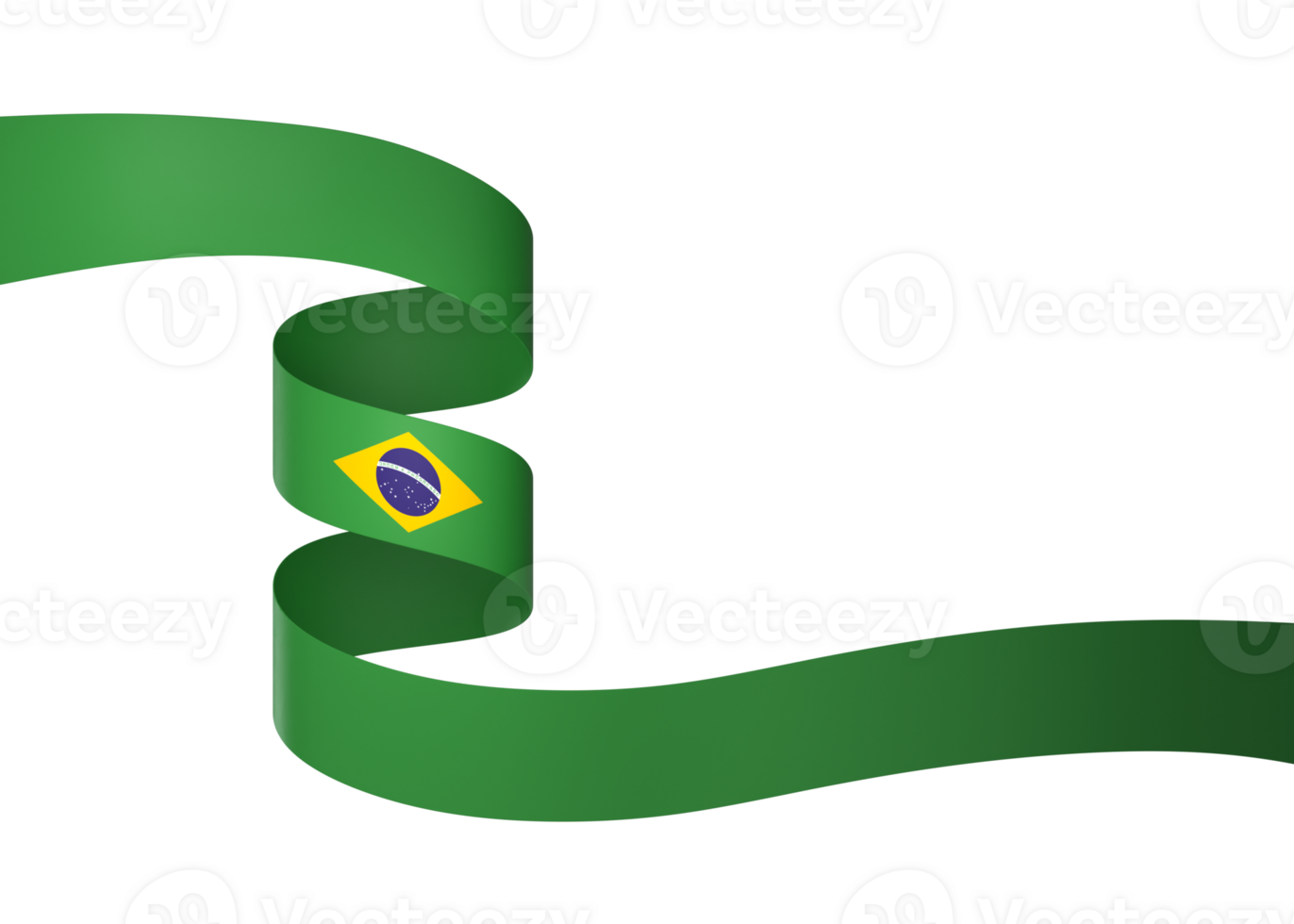 Brazil flag element design national independence day banner ribbon png