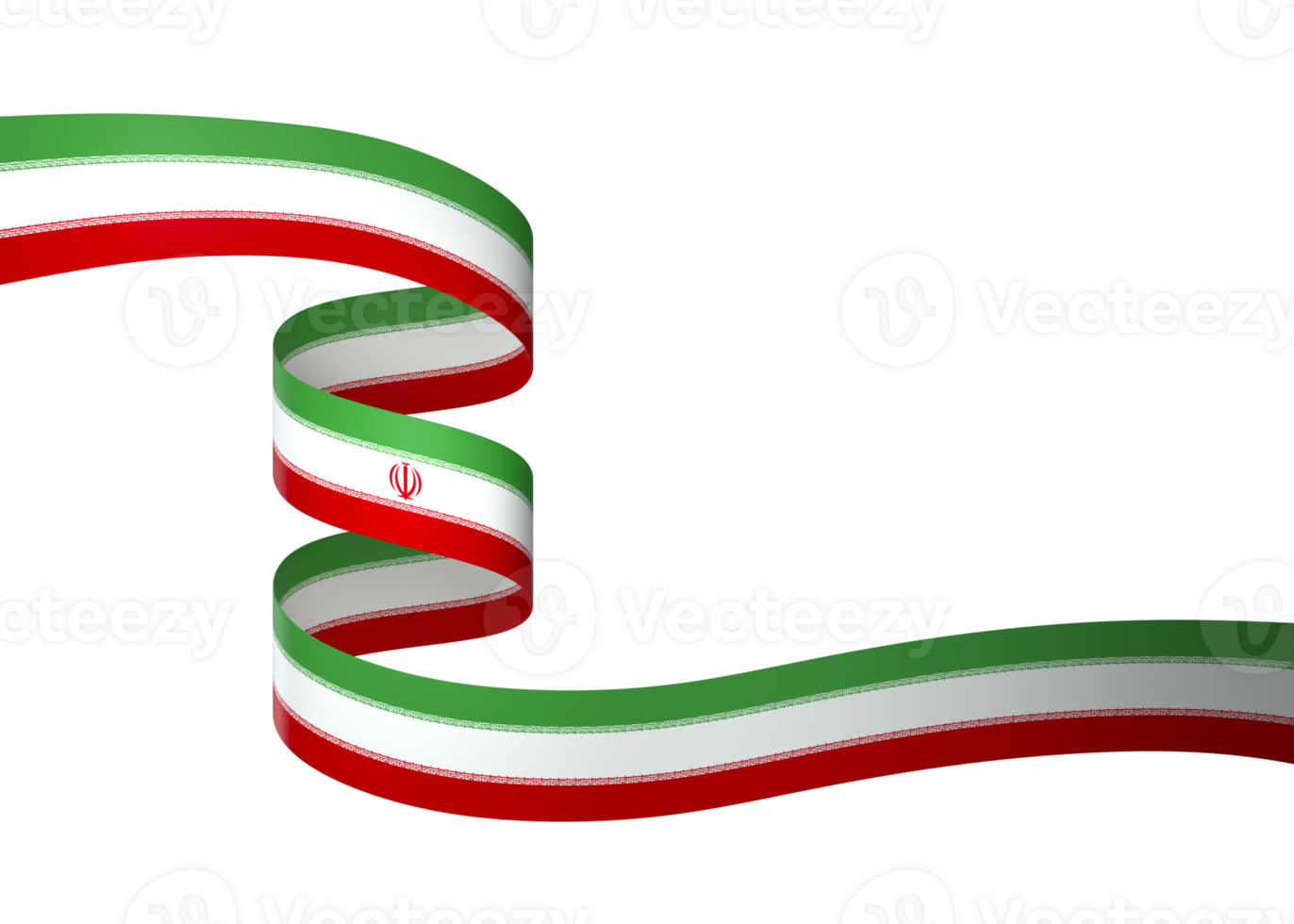 Iran flag element design national independence day banner ribbon png