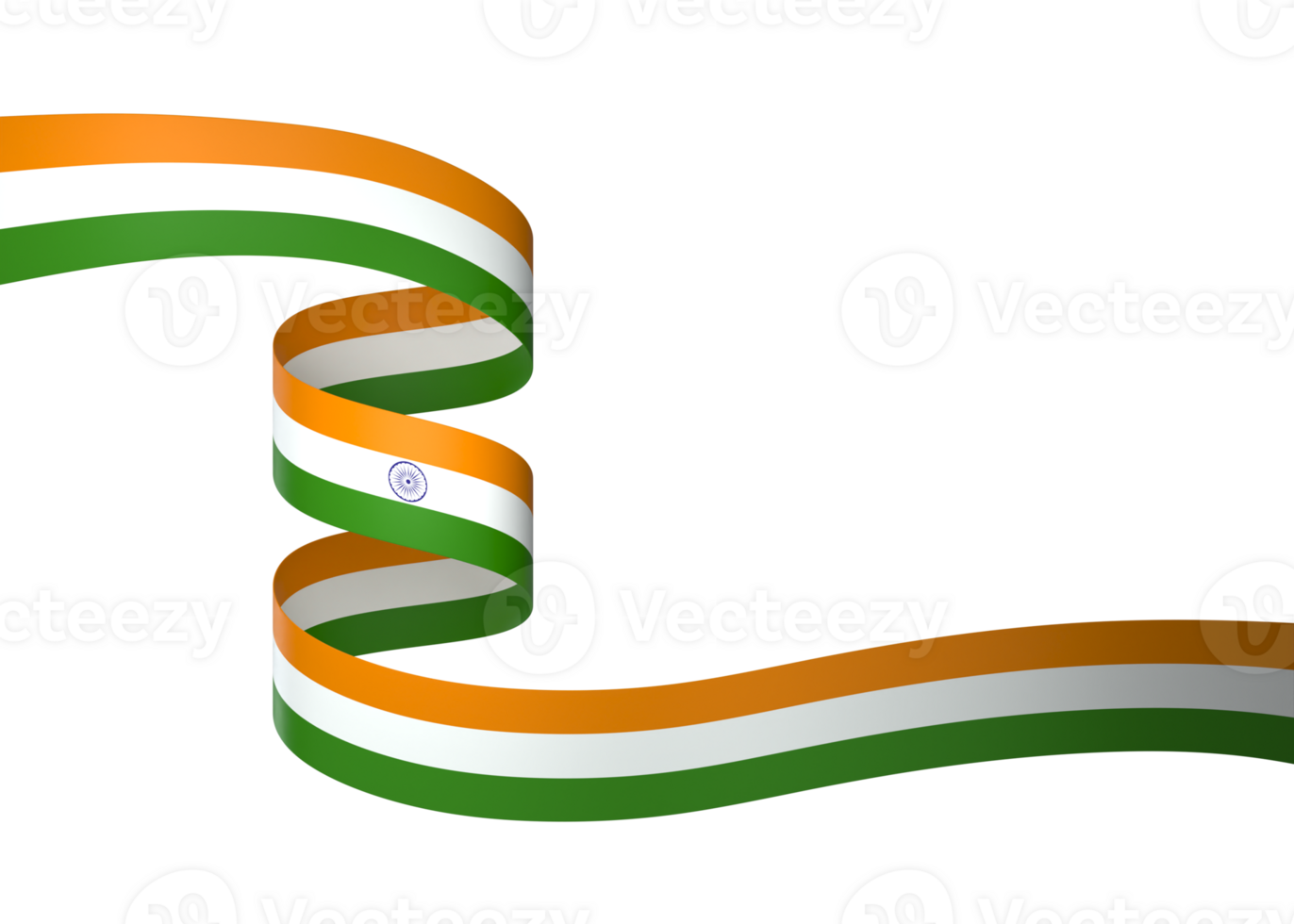 India flag element design national independence day banner ribbon png