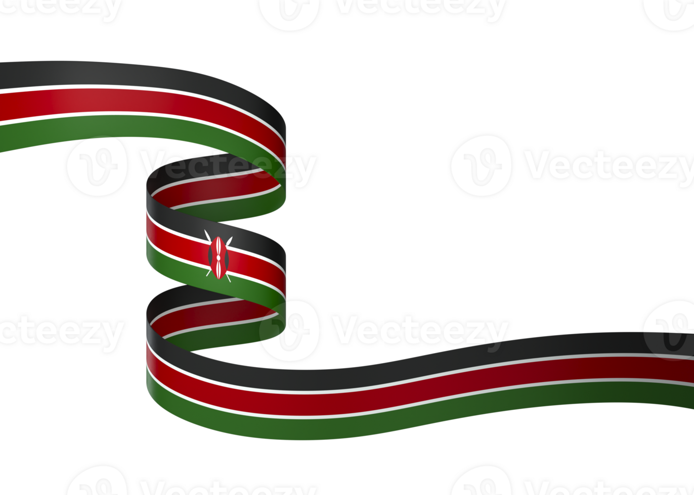 Kenya flag element design national independence day banner ribbon png